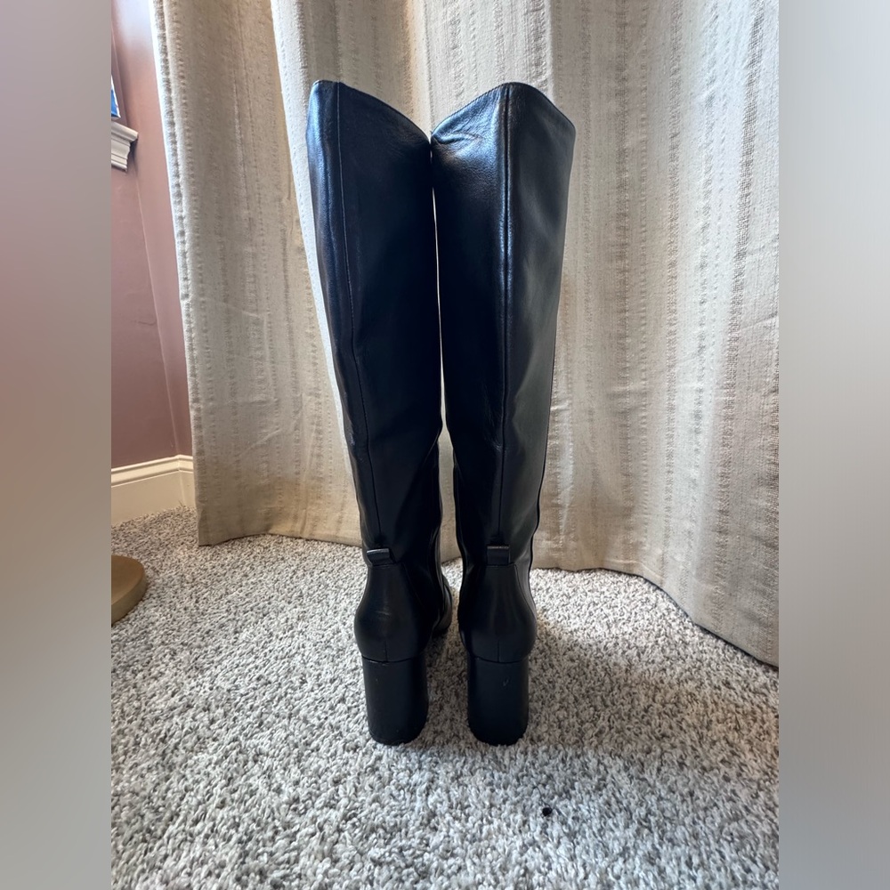 Cole Haan Chrystie Black Leather Heeled Boots, 9B - Picture 6 of 10